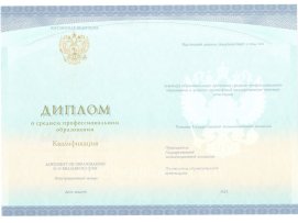 Диплом техникума с 2014 по настоящее время Диплом техникума с 2014 по настоящее время